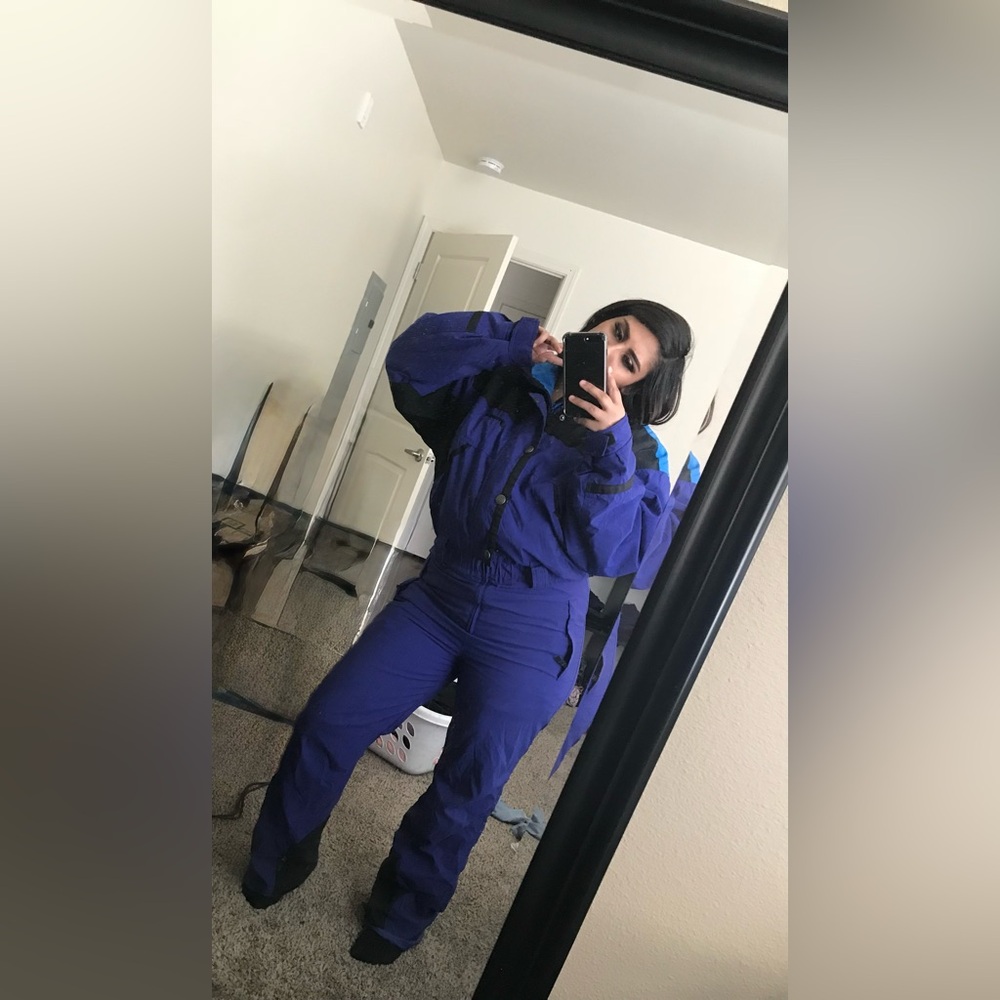 Vintage Tyrolia Blue and Black Snow Suit